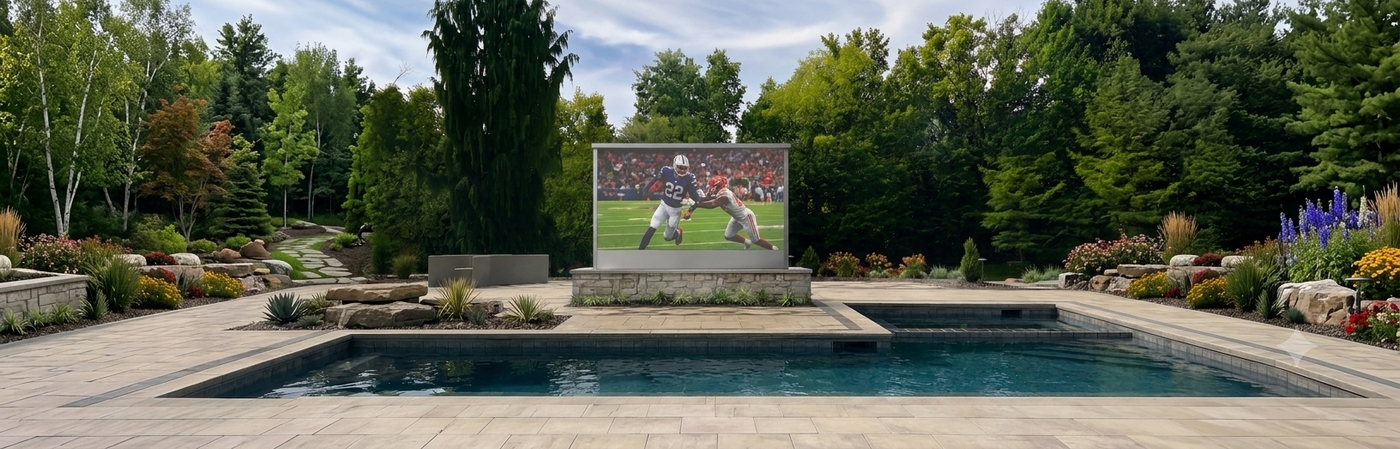 Outdoor TV by the pool