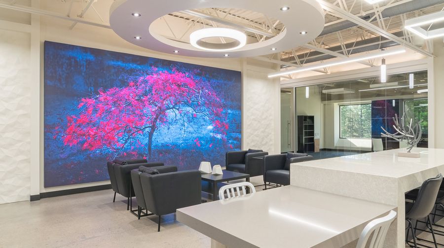 Large-format video wall installation